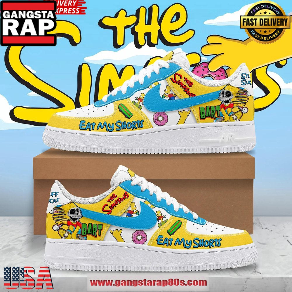 The Simpsons Eat My Shorts Limited Edition Air Force 1 Running Sneakers Shoes