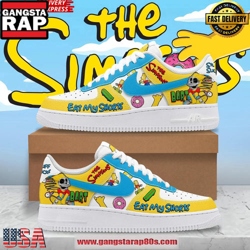 The Simpsons Eat My Shorts Limited Edition Air Force 1 Running Sneakers Shoes
