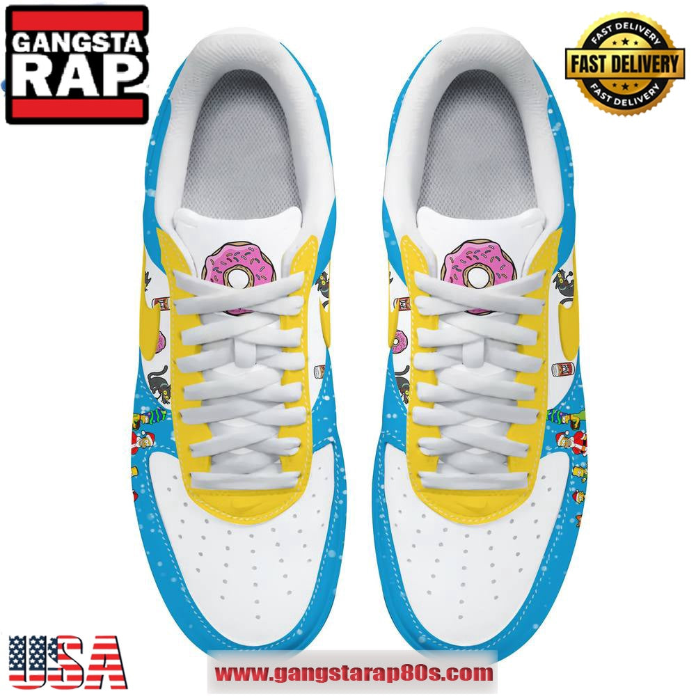 The Simpsons Merry Christmas Limited Edition Air Force 1 Running Sneakers Shoes