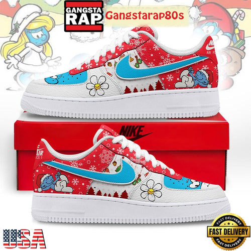 The Smurfs Merry Christmas Air Force 1 Sneakers Shoes