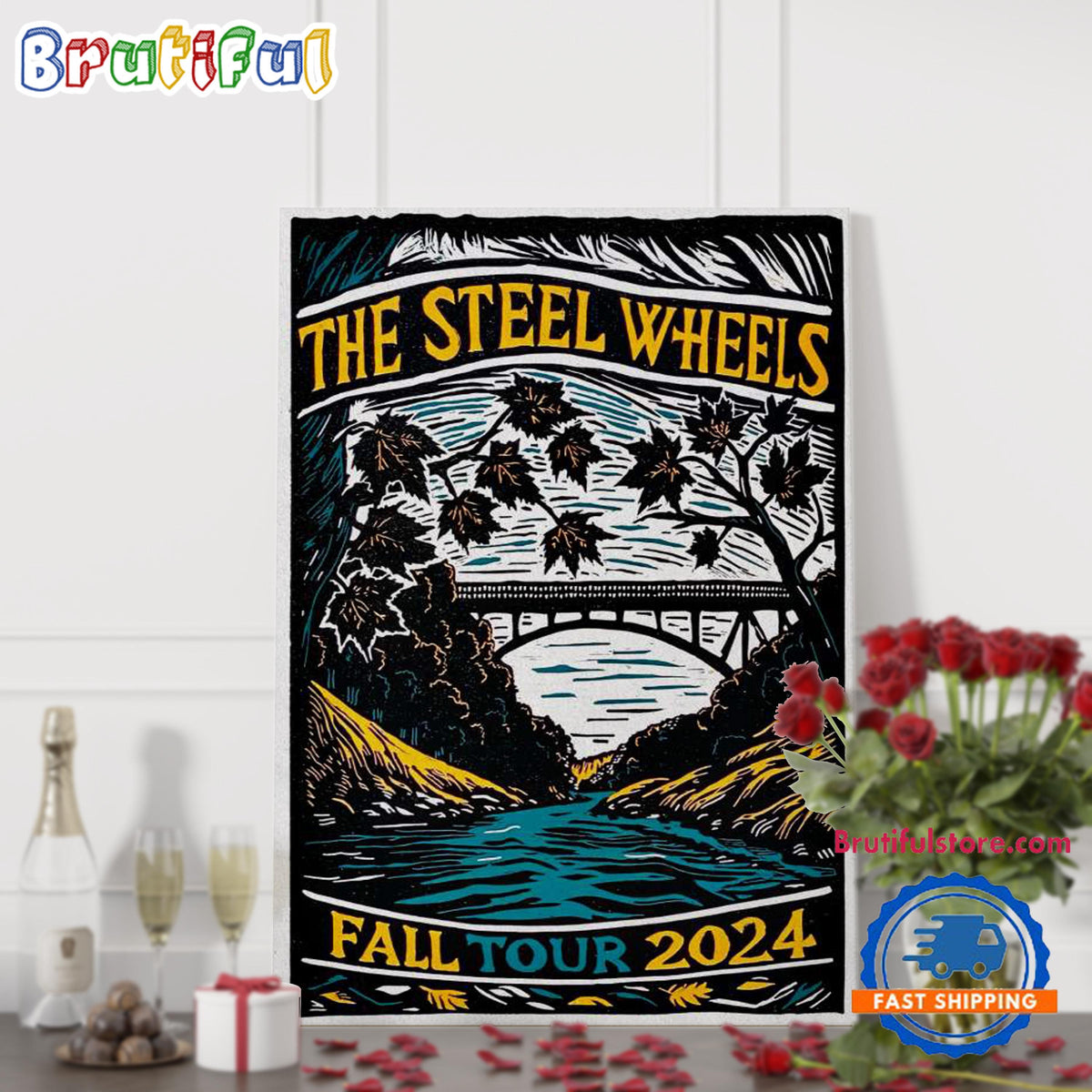 The Steel Wheels Nov 2024 Tour Poster Canvas Art