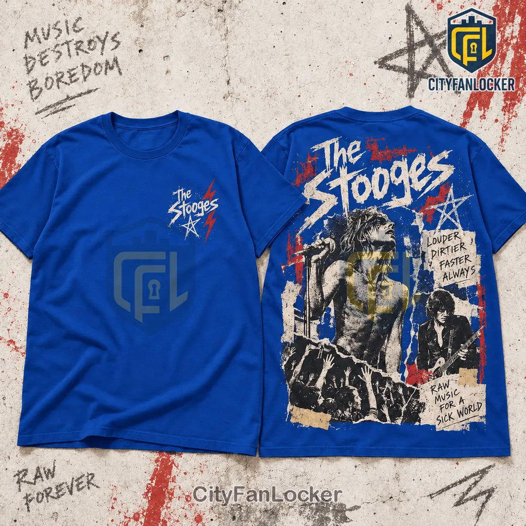 The Stooges Vintage Punk Rock Black Shirt