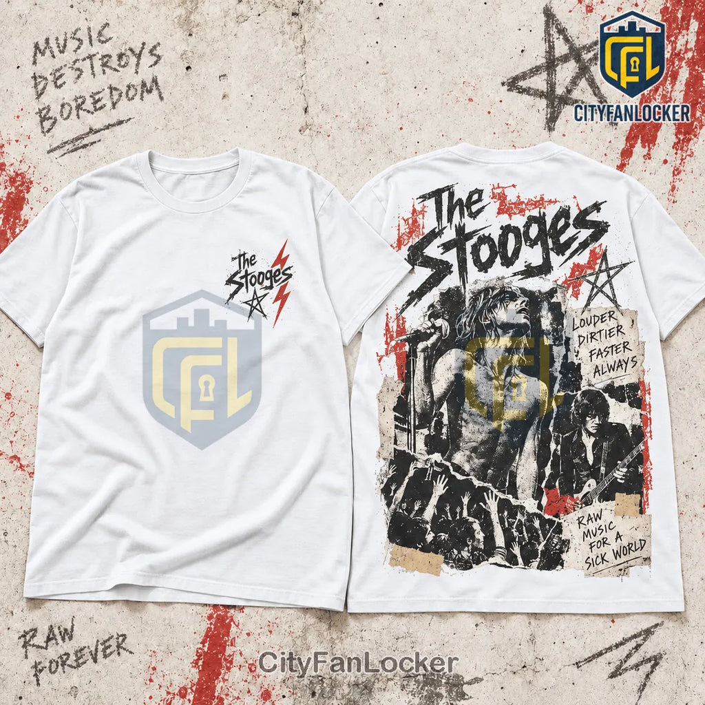 The Stooges Vintage Punk Rock Black Shirt
