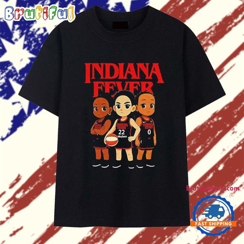 The Stranger Things Indiana Fever Basketball Player Cartoon 2025 T Shirt