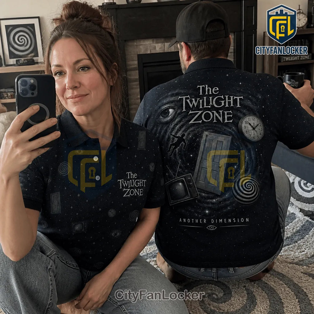 The Twilight Zone Sci-Fi Universe Black Polo Shirt