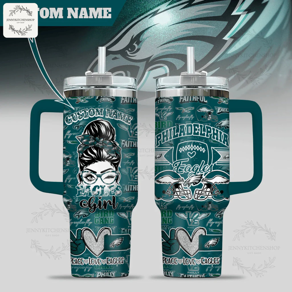 The Ultimate Gift for Eagles Women Fans - Personalized Bird Gang Tumbler