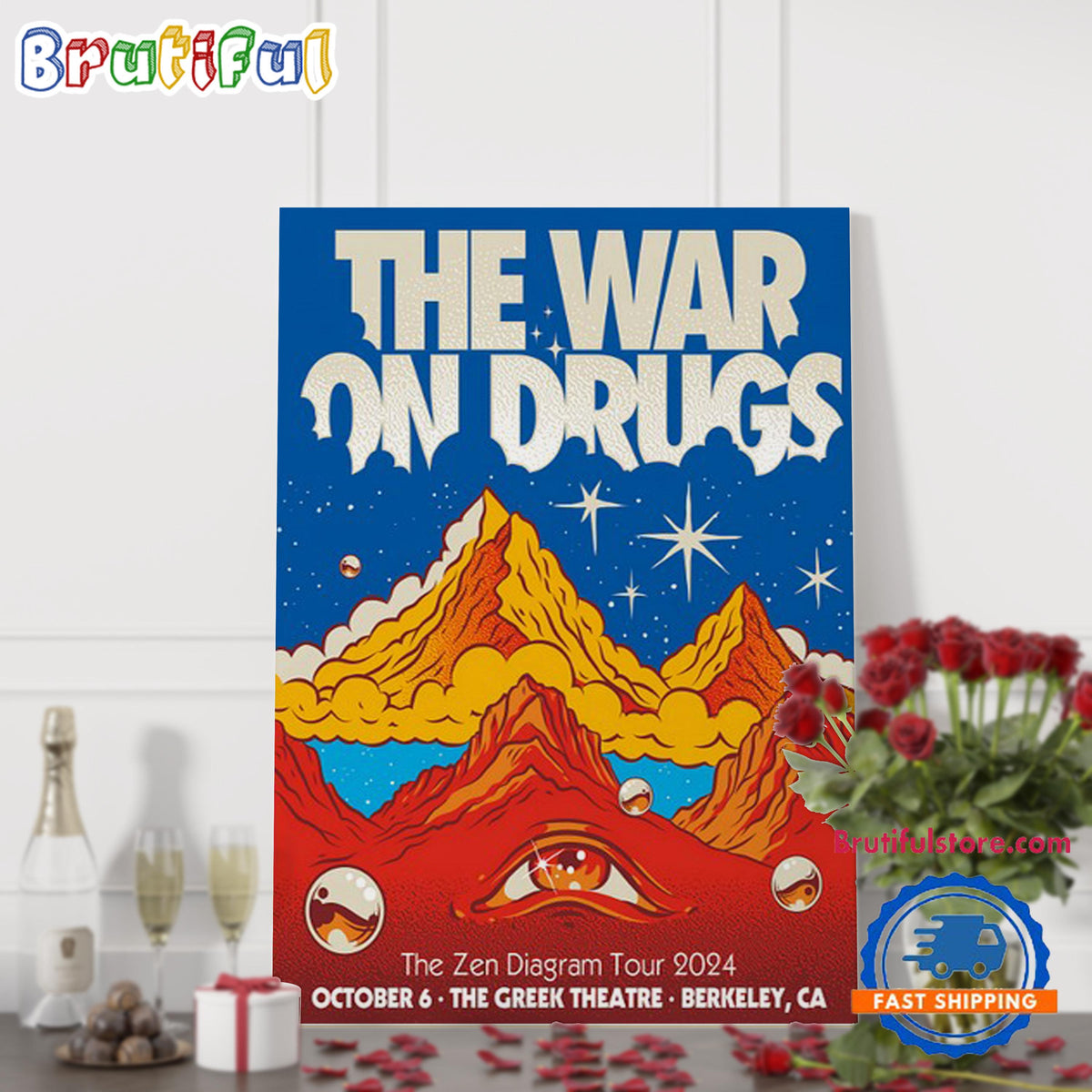 The War On Drugs The Greek Theatre Berkeley CA Oct 6 2024 Band Event Wall Art Poster Canvas