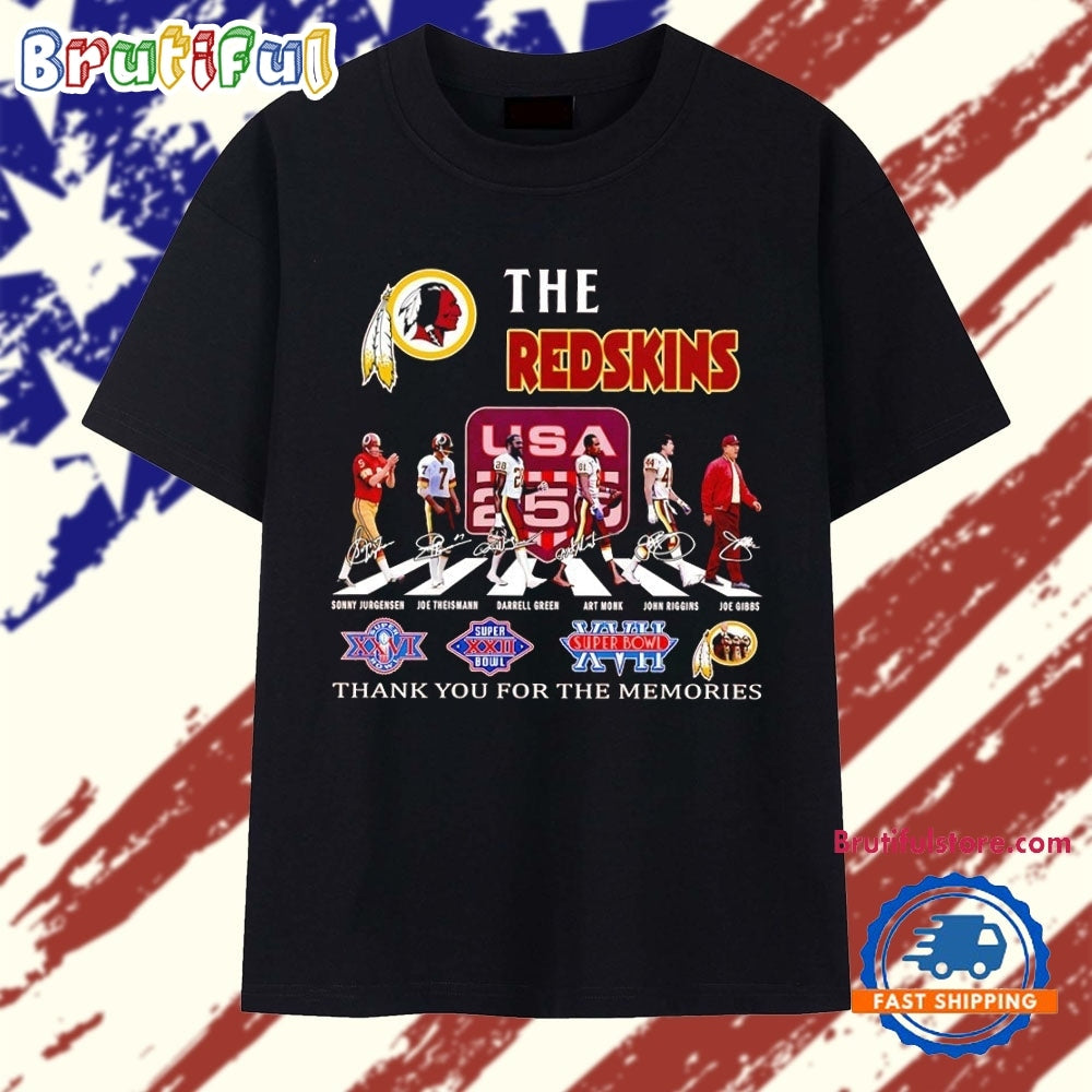 The Washington Redskins Legends Joe Gibbs Jurgensen Theismann Green Monk Riggins Signature T Shirt