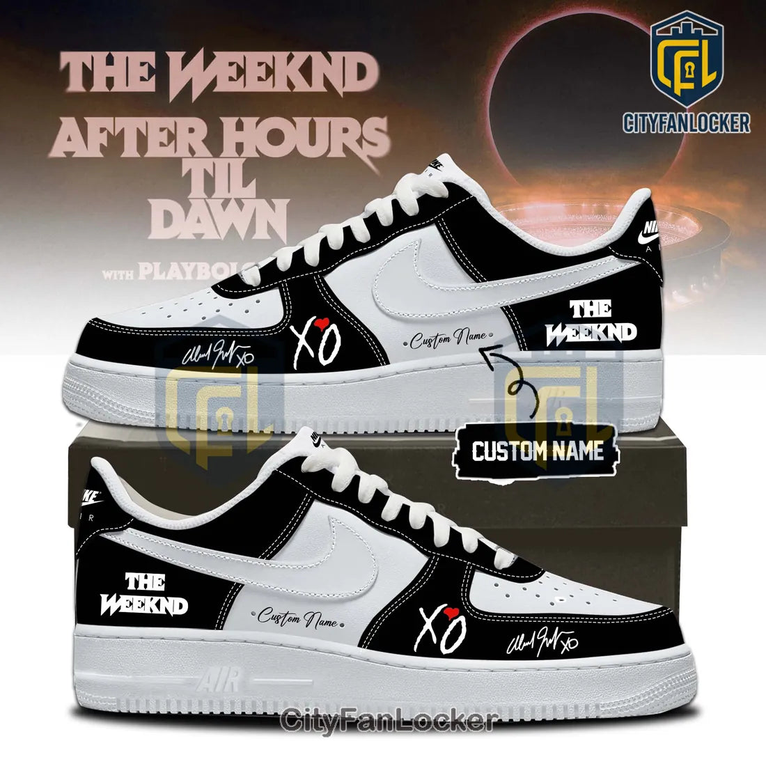 The Weeknd After Hours Til Dawn Custom XO Signature Air Force 1 Sneakers