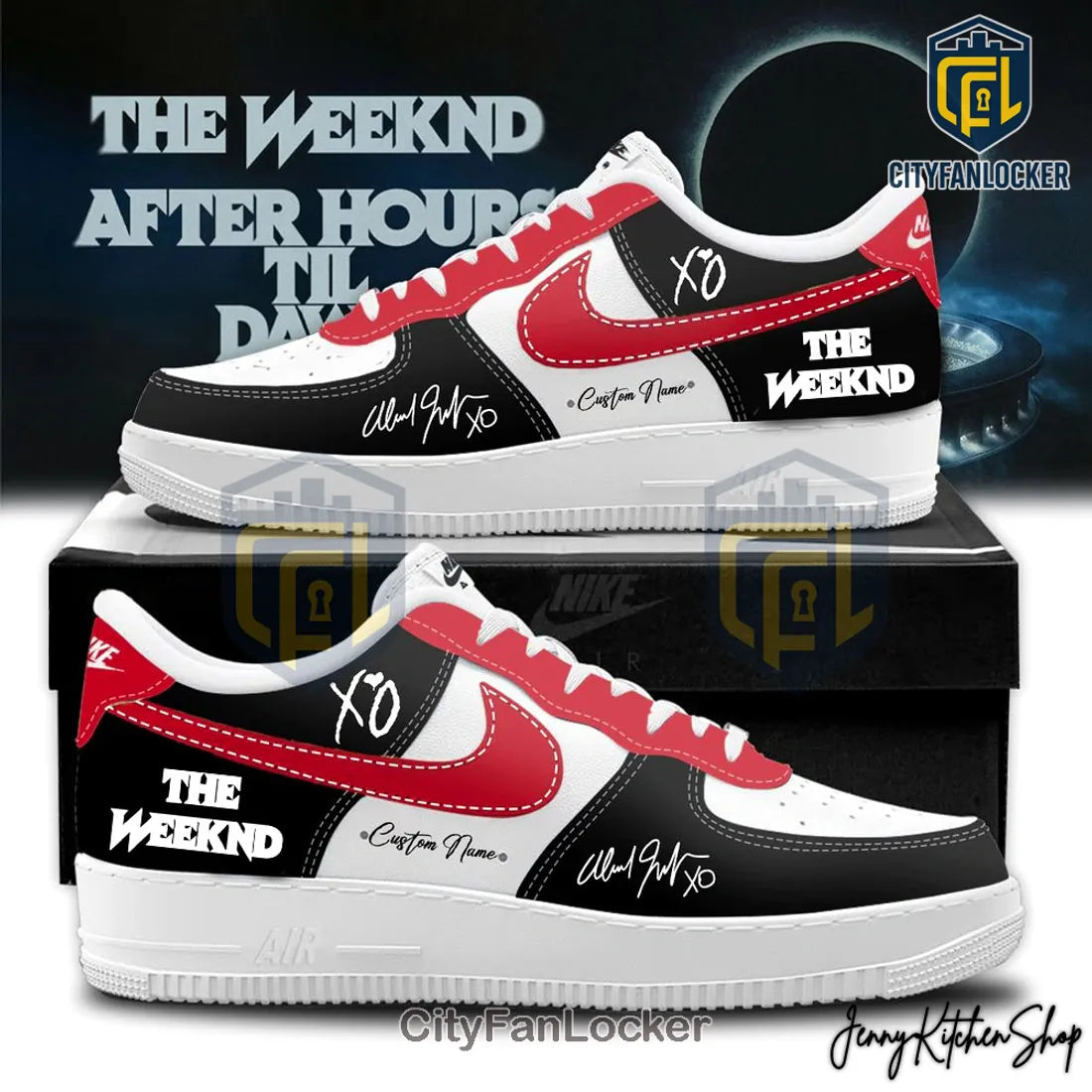 The Weeknd After Hours Till Dawn AIr Force 1 Sneakers Limited Edition