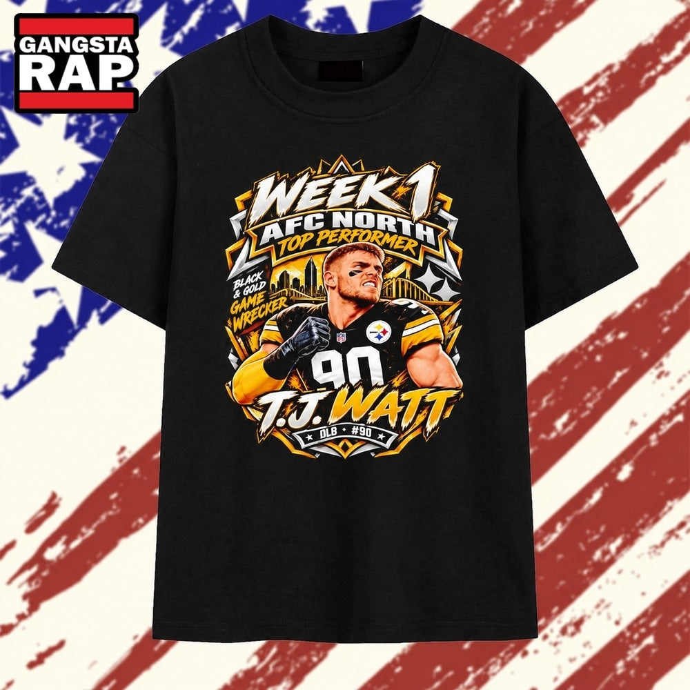TJ Watt Pittsburgh Steelers Week 1 AFC North Top Performer Game Wrecker T Shirt