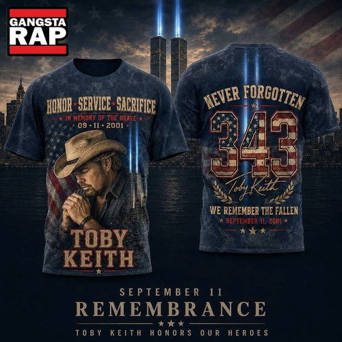 Toby Keith 343 Never Forgotten American Flag Tribute 3D Shirt