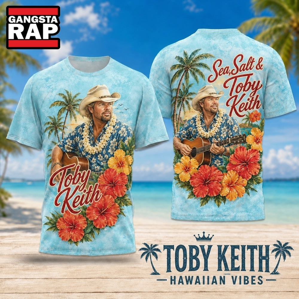 Toby Keith Hawaiian Floral Lei Guitar 2026 3D Shirt