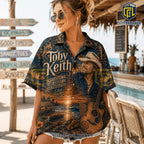 Toby Keith Tropical Navy Blue Hawaiian Shirt