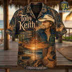 Toby Keith Tropical Navy Blue Hawaiian Shirt