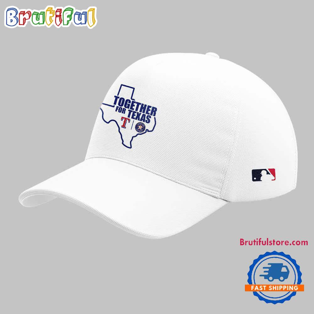 Together For Texas The Astros and Rangers 2025 White Baseball Cap
