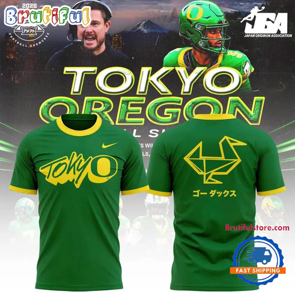 Tokyo Oregon Ducks Football 2026 Green Hoodie T-Shirt