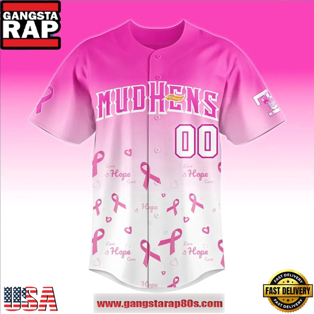 Toledo Mud Hens Pink in the Park Custom Baseball Jersey Shirt