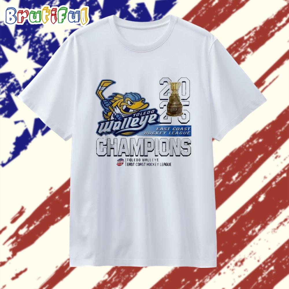 Toledo Walleye 2025 East Coast Hockey League Champions T Shirt