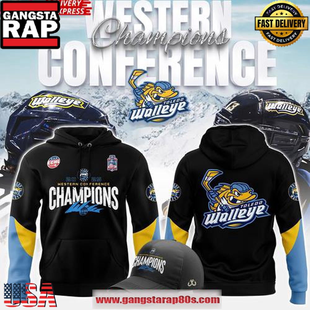 Toledo Walleye 2025 ECHL Western Conference Champions Edition All Over Print Hoodie