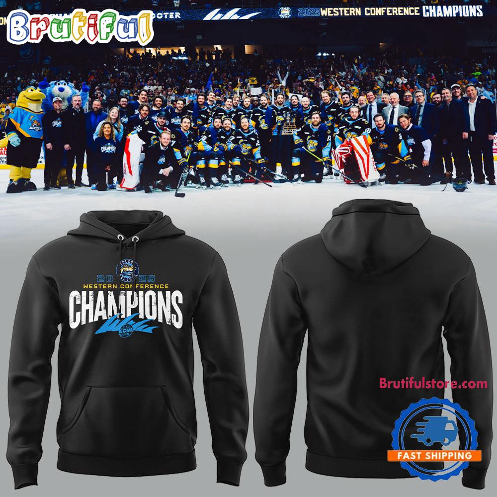Toledo Walleye 2025 ECHL Western Conference Champions Limited Edition 3D Hoodie