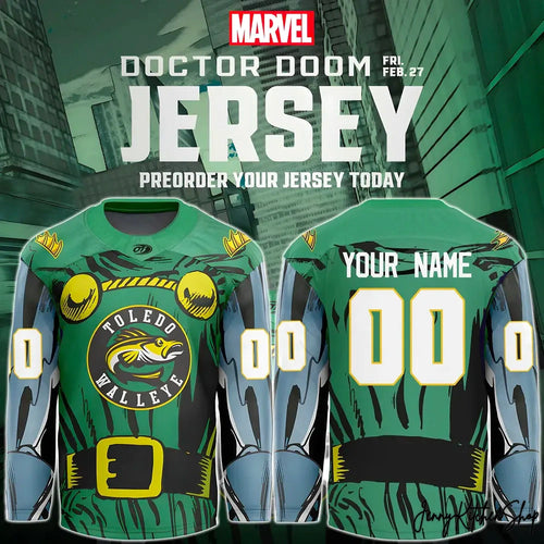 Toledo Walleye 2025 Marvel Doctor Doom Limited Hockey Jersey