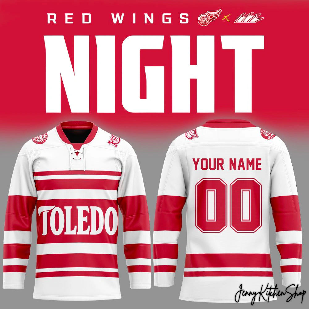 Toledo Walleye x Red Wings Affiliate Night Hockey Jersey