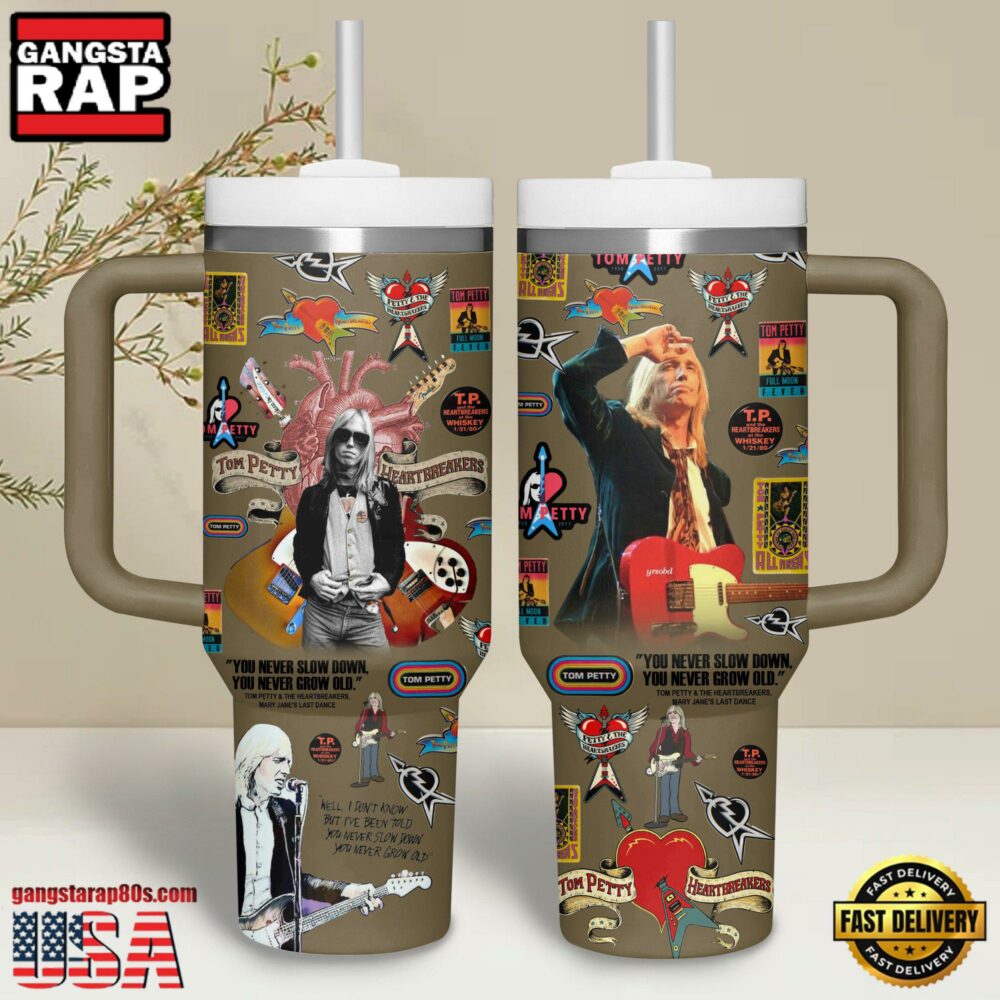 Tom Petty Music Custom Stanley Quencher 40oz Stainless Steel Tumbler