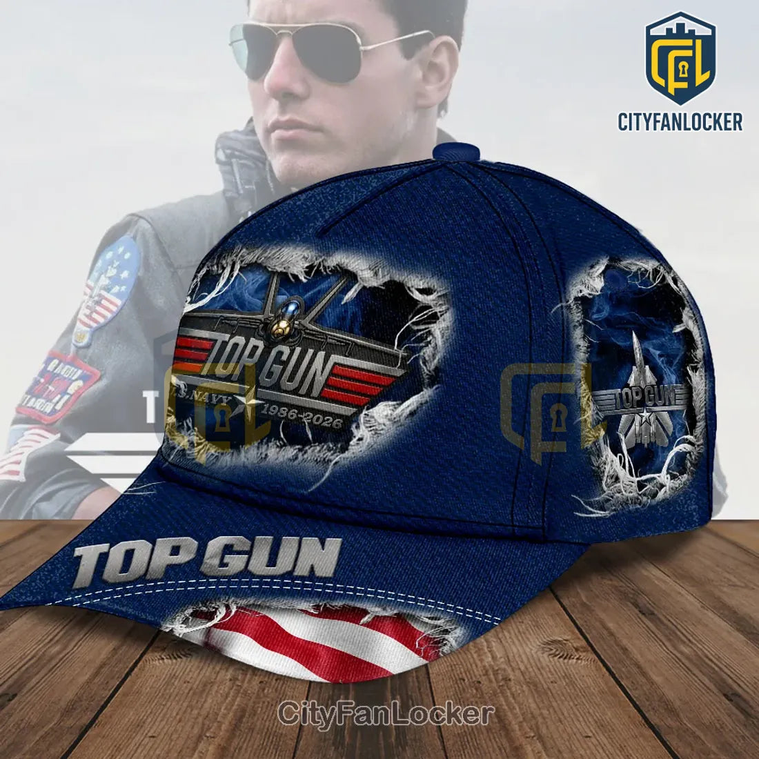 Top Gun 40th Anniversary 1986-2026 Distressed Baseball Cap