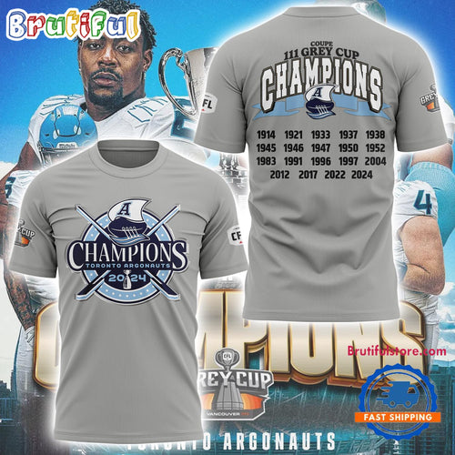 Toronto Argonauts Grey Cup Champions Limited Edition 3D Shirt