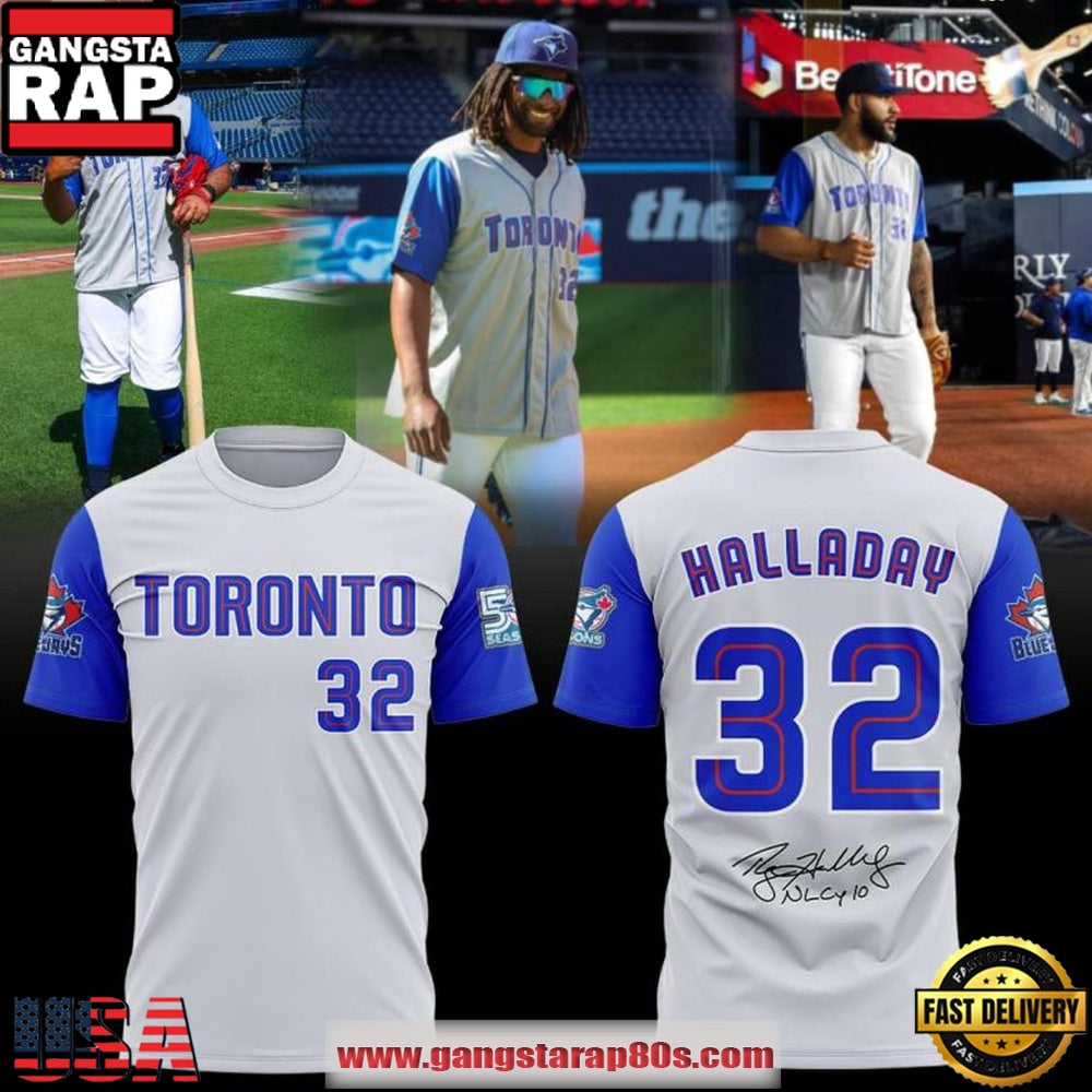 Toronto Blue Jays 2026 Roy Halladay Retro All Over Print T Shirt