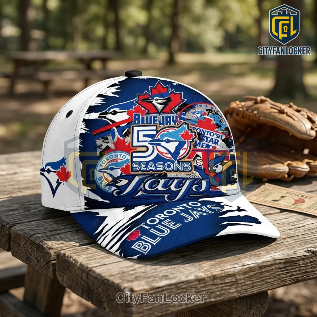 Toronto Blue Jays 50th Anniversary Logo Baseball Cap