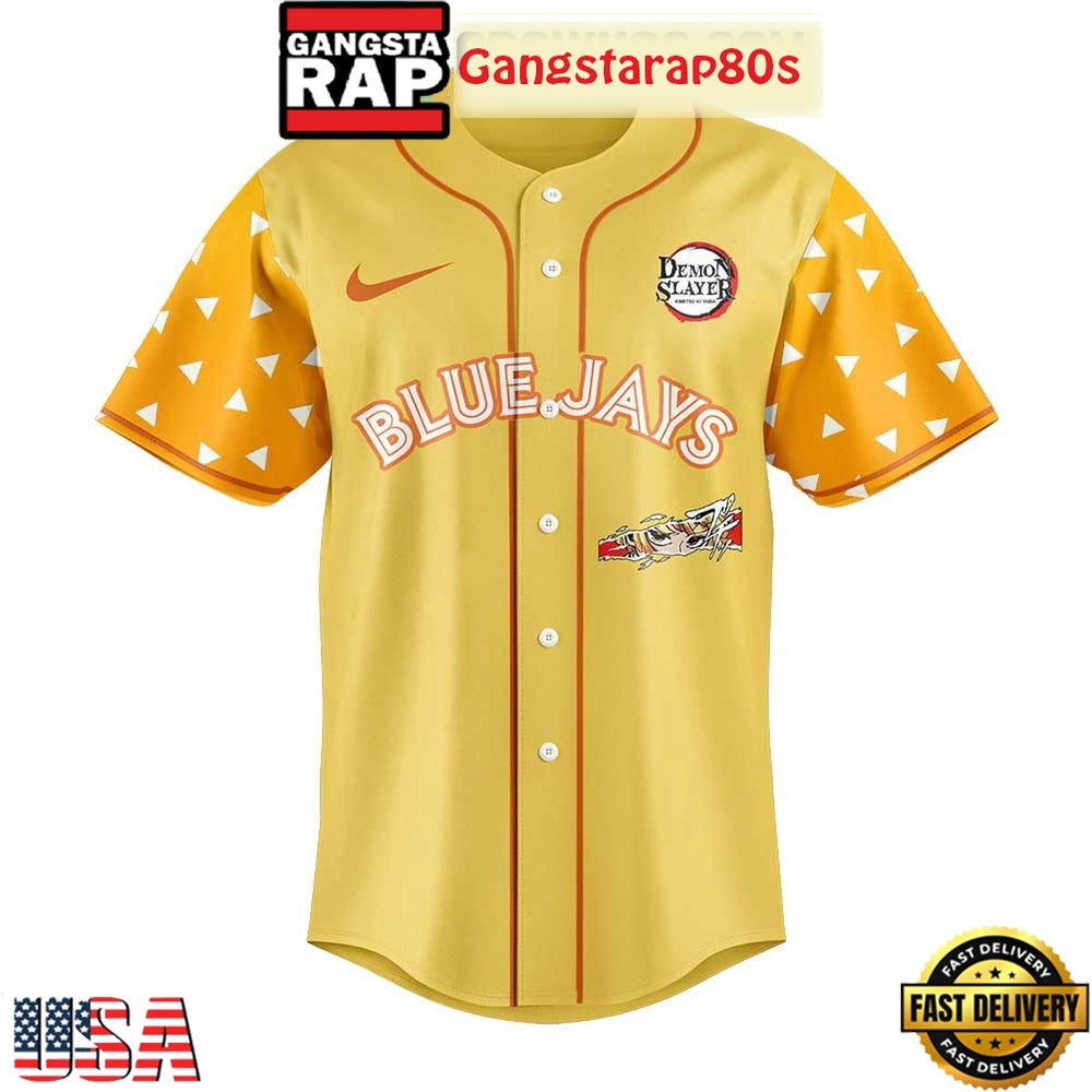 Toronto Blue Jays x Agatsuma Zenitsu Demon Slayer Infinity Catsle 2025 Special Baseball Jersey