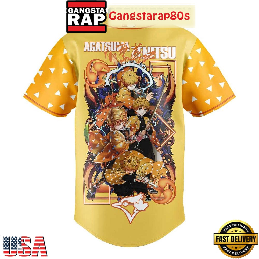 Toronto Blue Jays x Agatsuma Zenitsu Demon Slayer Infinity Catsle 2025 Special Baseball Jersey