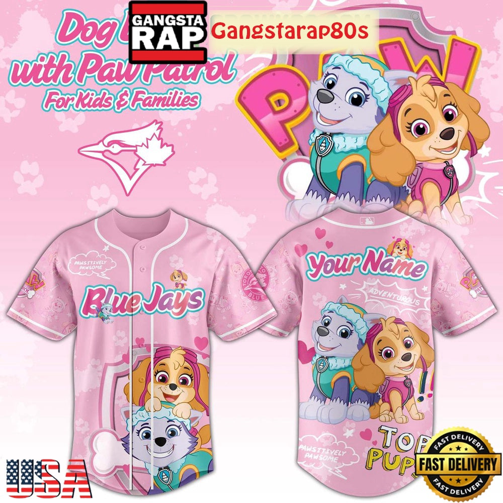 Toronto Blue Jays x Dog Day With Paw Patrol For Kid And Families 2025 Baseball Jersey