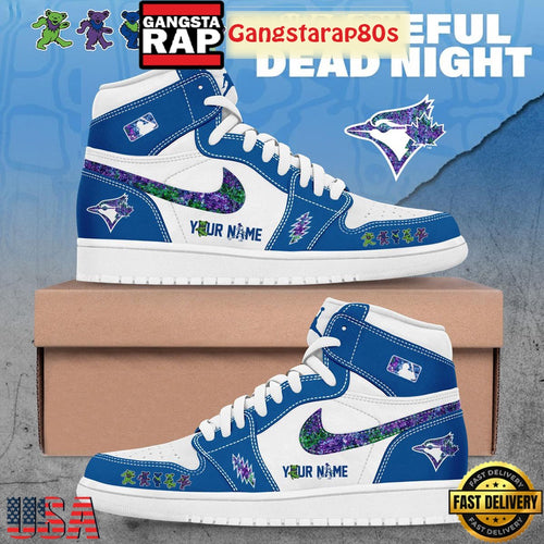 Toronto Blue Jays x Grateful Dead Night Custom Special Edition Air Jordan 1 Sneakers Shoes
