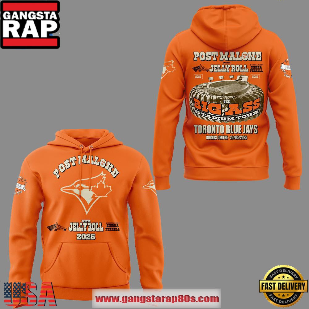 Toronto Blue Jays x Post Malone x Jelly Roll Big Ass Stadium Tour Unisex Hoodie