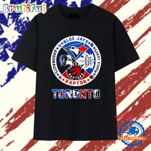 Toronto circle logo sports team Toronto Blue Jays Maple Leafs Argonauts Raptors T Shirt