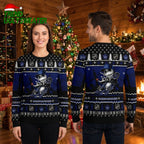 Toronto Maple Leafs Jack Skellington Hockey Player Navy Blue Ugly Christmas Sweater