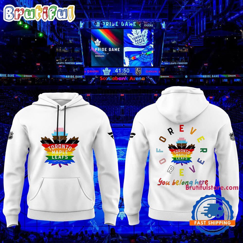 Toronto Maple Leafs Limited Pride Night White Hoodie T-Shirt