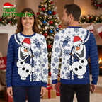 Toronto Maple Leafs Olaf Santa Hat Snowflake Blue And White Ugly Christmas Sweater
