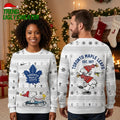 Toronto Maple Leafs Snoopy Christmas Skating White Ugly Christmas Sweater
