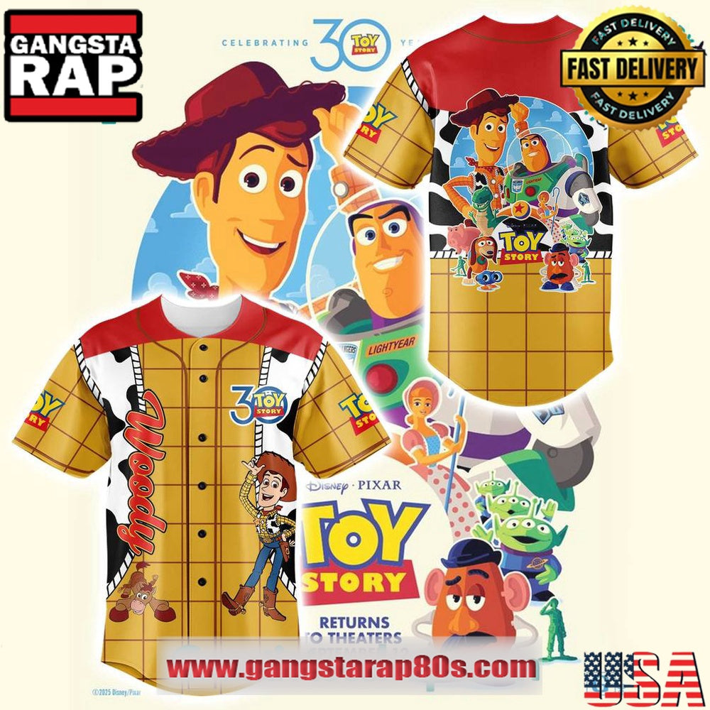 Toy Story Woody Celebrating 30 Year Baseball Jersey