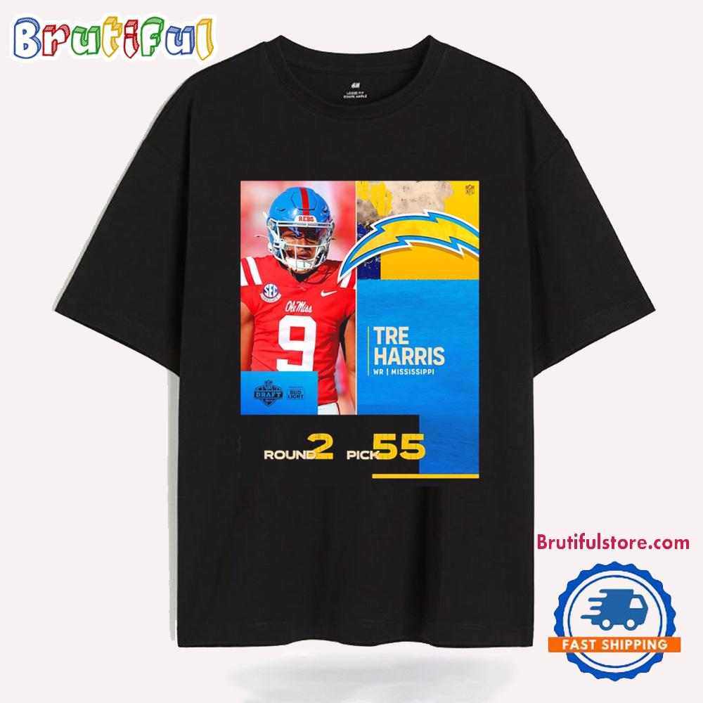 Tre Harris Los Angeles Chargers Pick 2025 Nfl Draft T Shirt