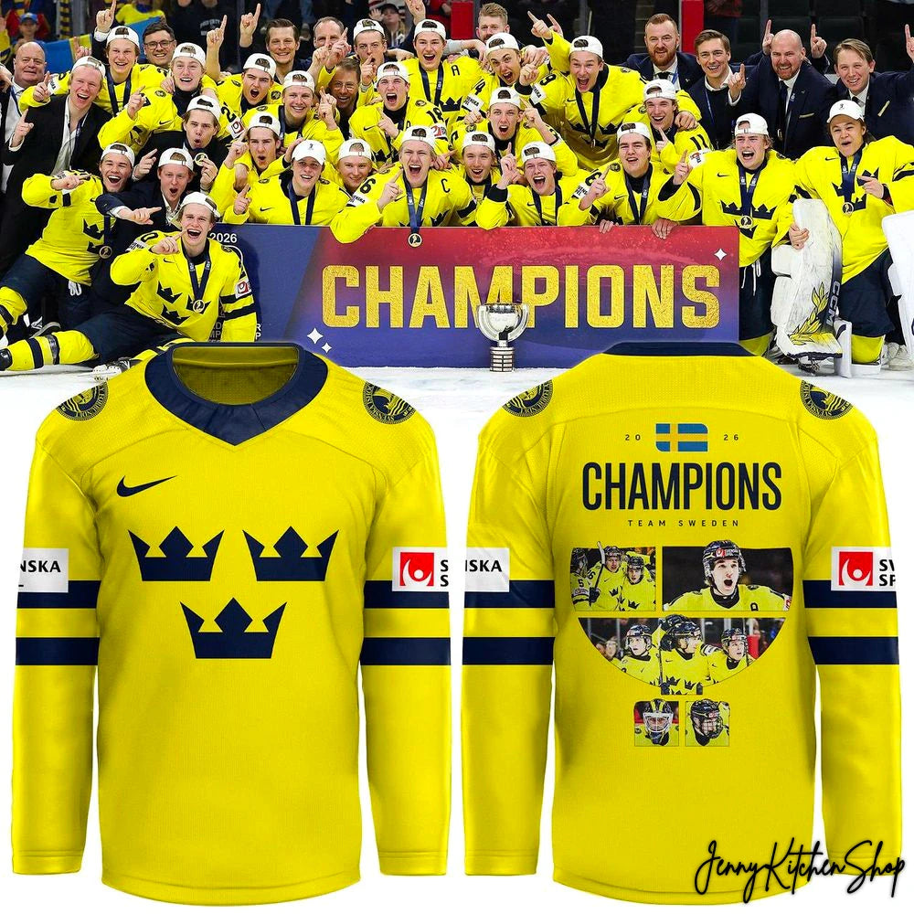 Tre Kronor 2026 IIHF World Junior Champions Hockey Jersey