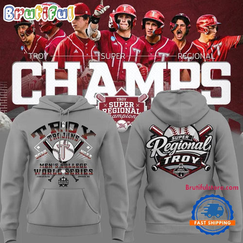 Troy Trojans Baseball 2026 NCAA Super Regional Champions TROY TO OMAHA 3D Hoodie