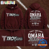 Troy Trojans Baseball Men’s College World Series 2026 TROY TO OMAHA Red Hoodie T-Shirt