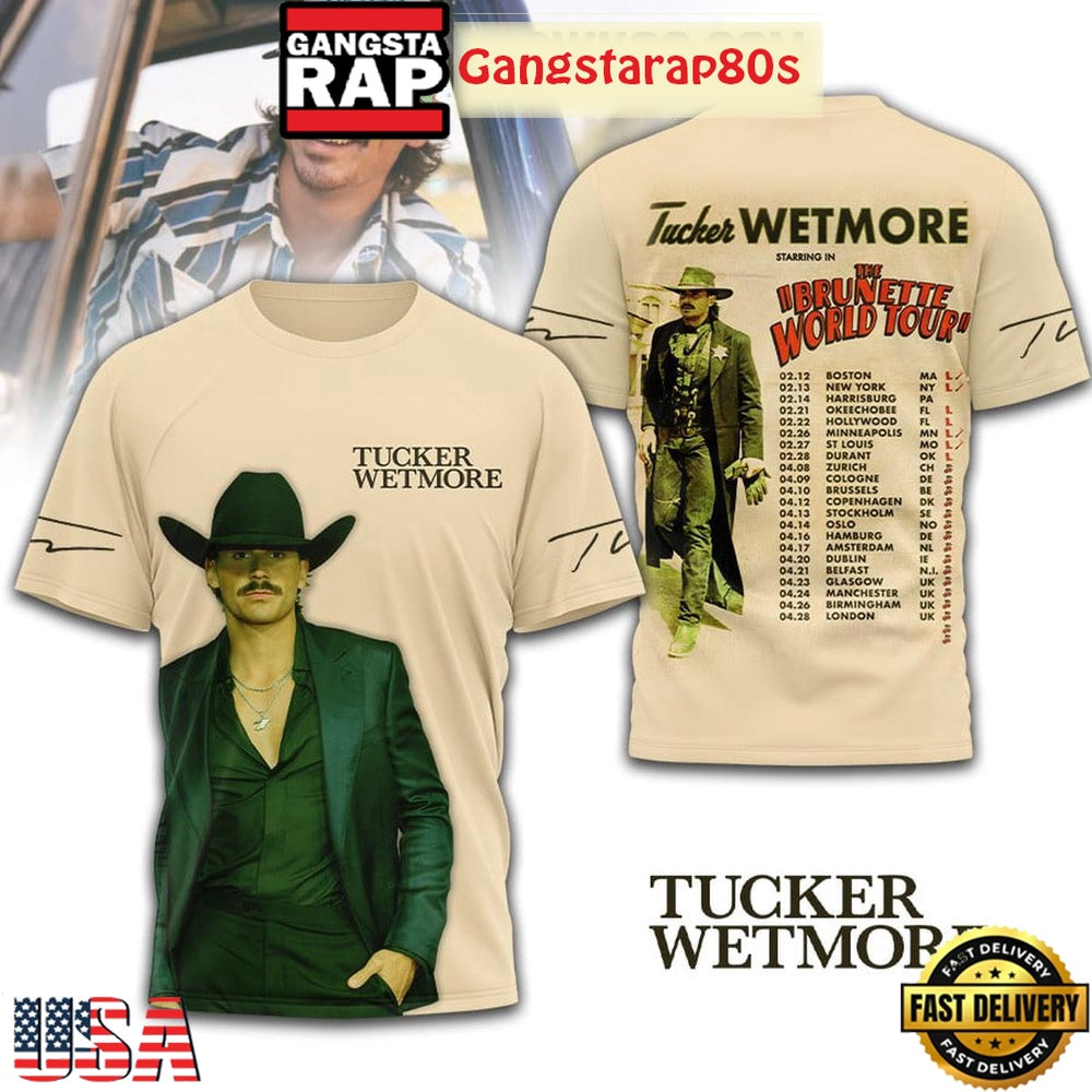 Tucker Wetmore The Brunette World Tour 3D Shirt