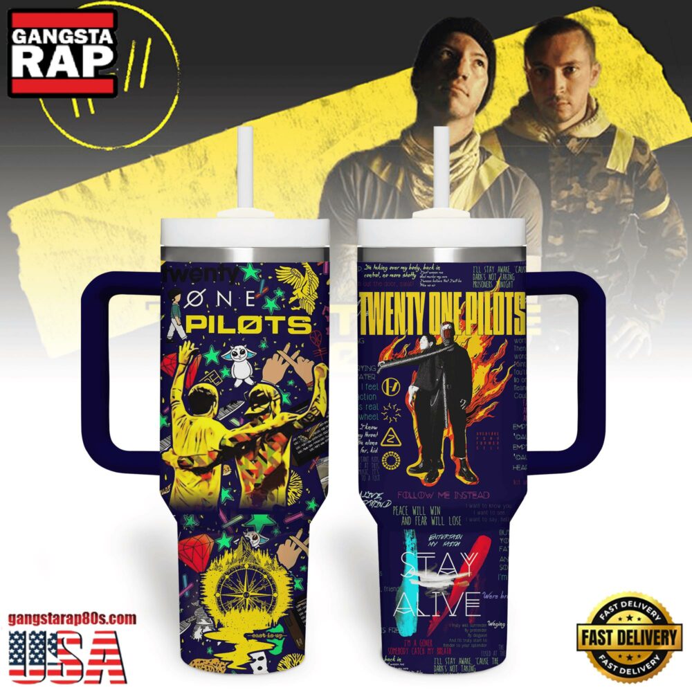 Twenty One Pilots Music Custom Stanley Quencher 40oz Stainless Steel Tumbler With Handle