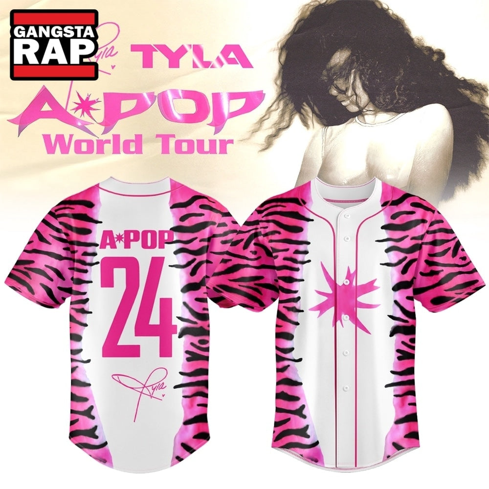 Tyla A POP World Tour Limited Edition Signature Baseball Jersey , Music Fans Jersey Shirt
